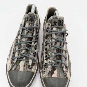 Converse Gray and Black Camo Sneakers